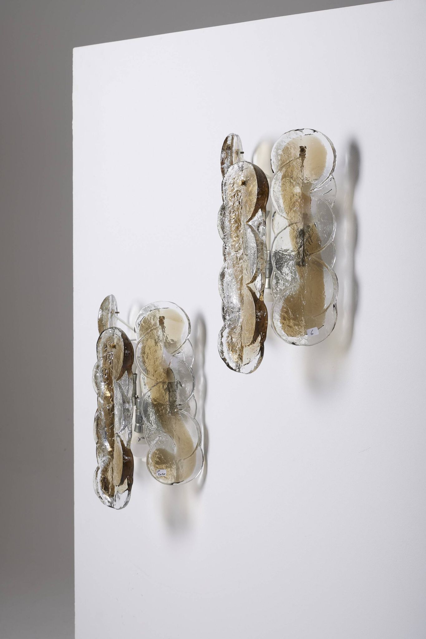 Pair of julius theodor kalmar glass wall lights, 1960s