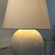 Pair of cracked white Kostka lamps