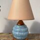 Bedside lamp in clichy glass and blue and white brass
