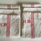 Paire de torchons en lin réserve de trousseau monogramme AB