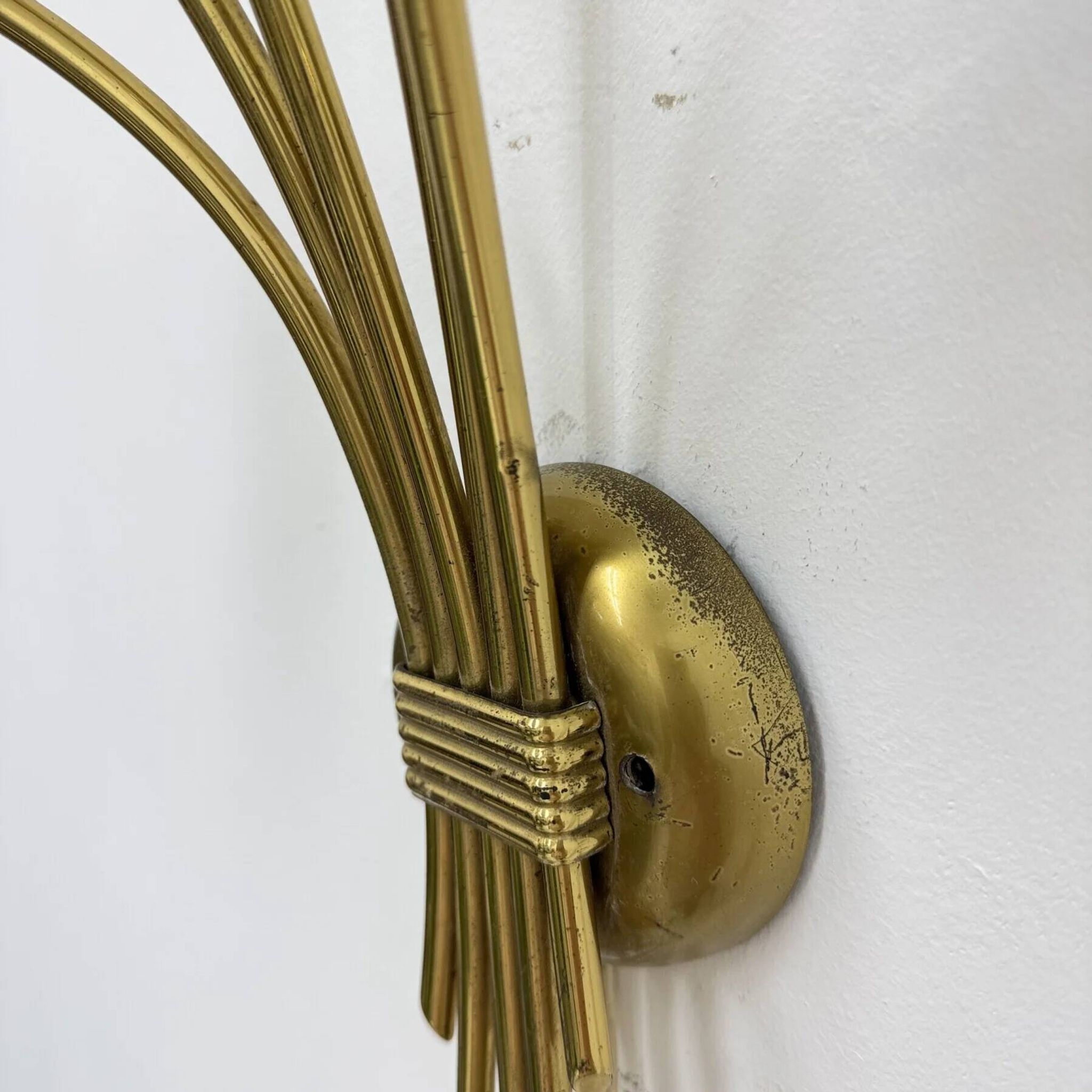Mid-century brass wall light sconce, 1950s