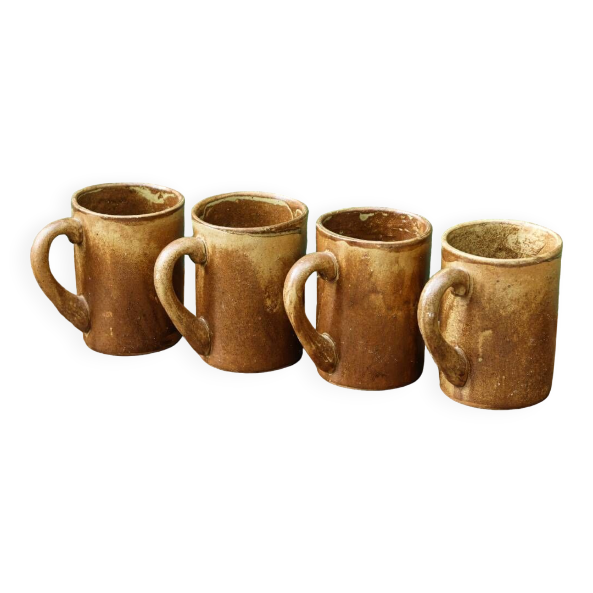 Lot de 4 mugs en grés, signés Jean Gaubier