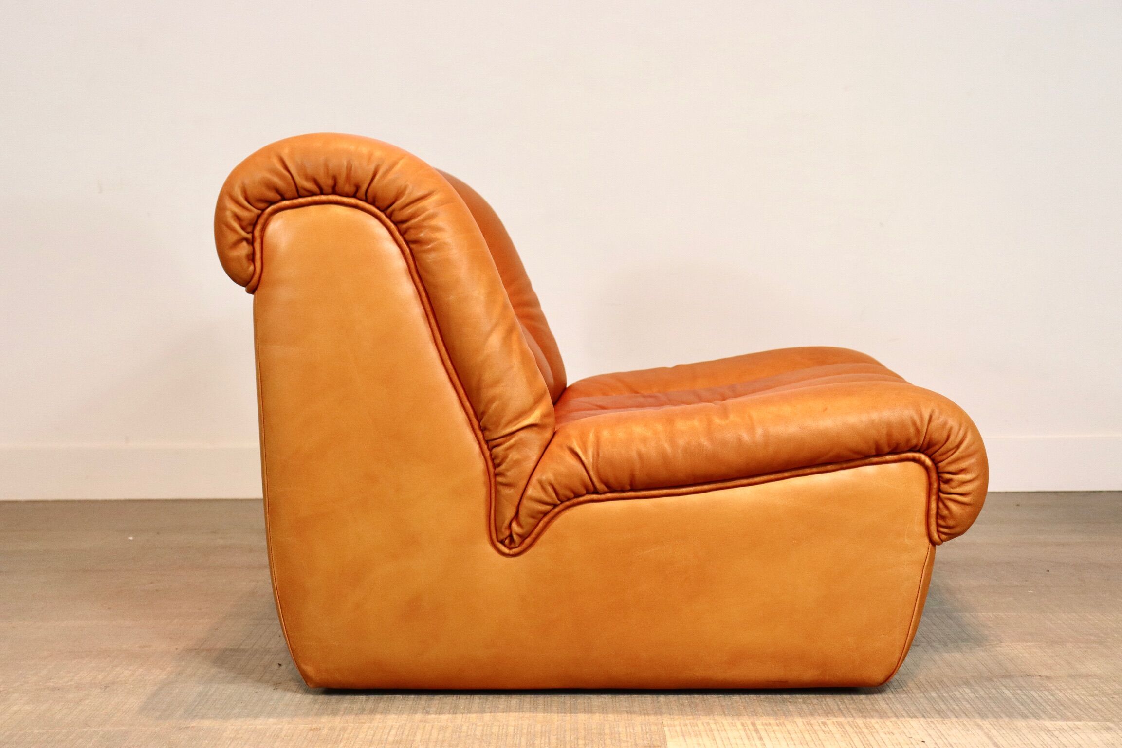 De Sede DS-85 daybed and lounge chair in cognac leather, 1960s