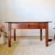 Old farmhouse coffee table in walnut with drawer - L82cm