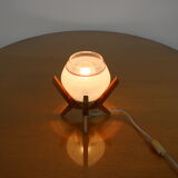 Mid-century design bedside table lamp Dřevo Humpolec, 1970's.