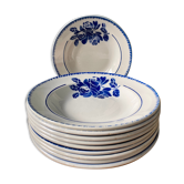 Set of 10 vintage hollow plates in Badonviller earthenware