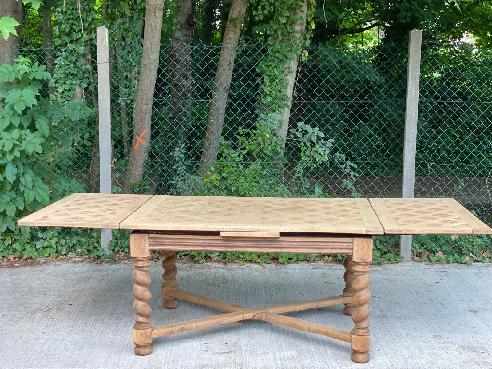 18th century monastery dining table renovated in solid oak 250cm
