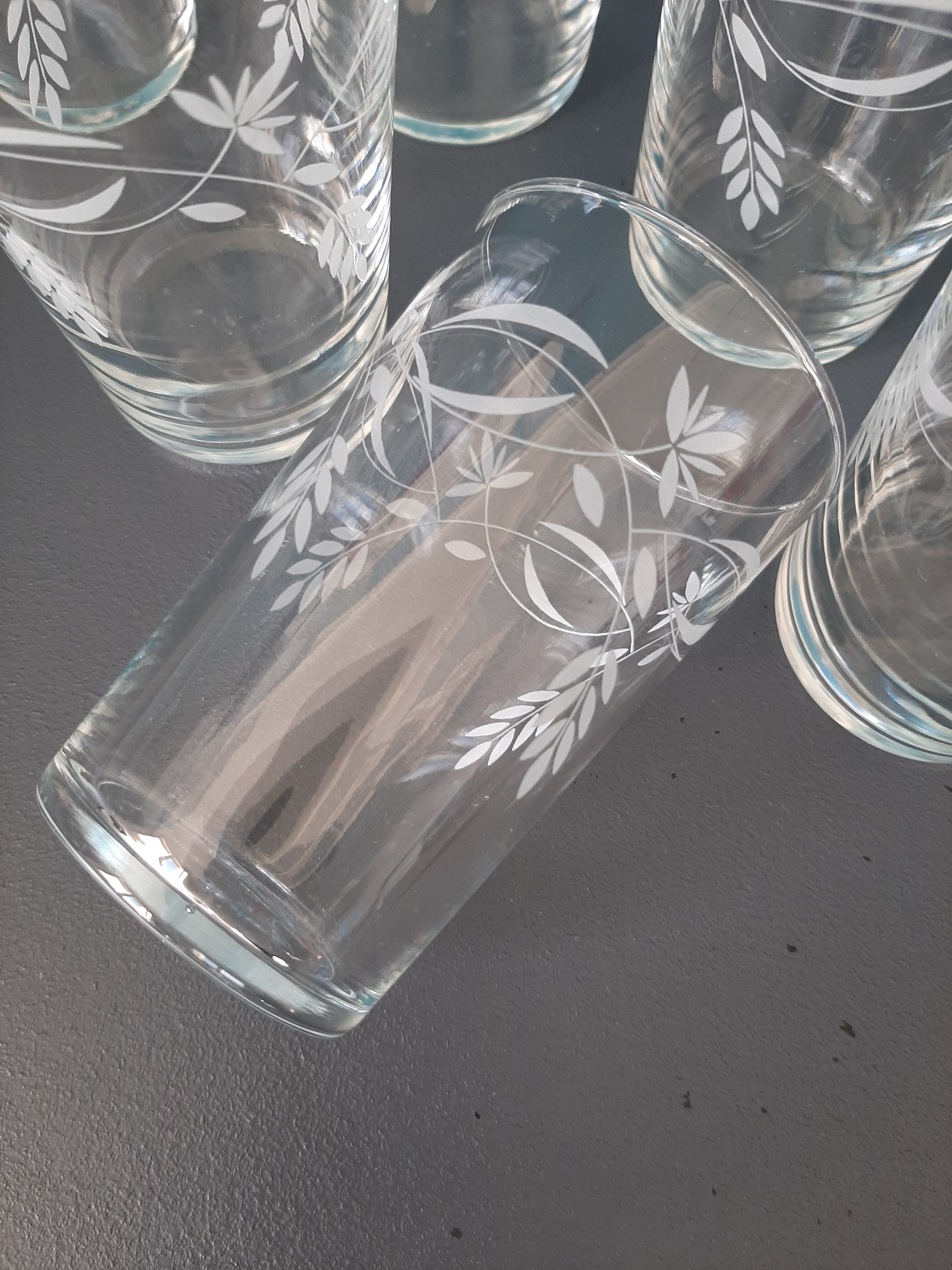 6 antique table glasses