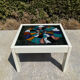 Vintage coffee table in wood and ceramic signed from the 70s-80s.