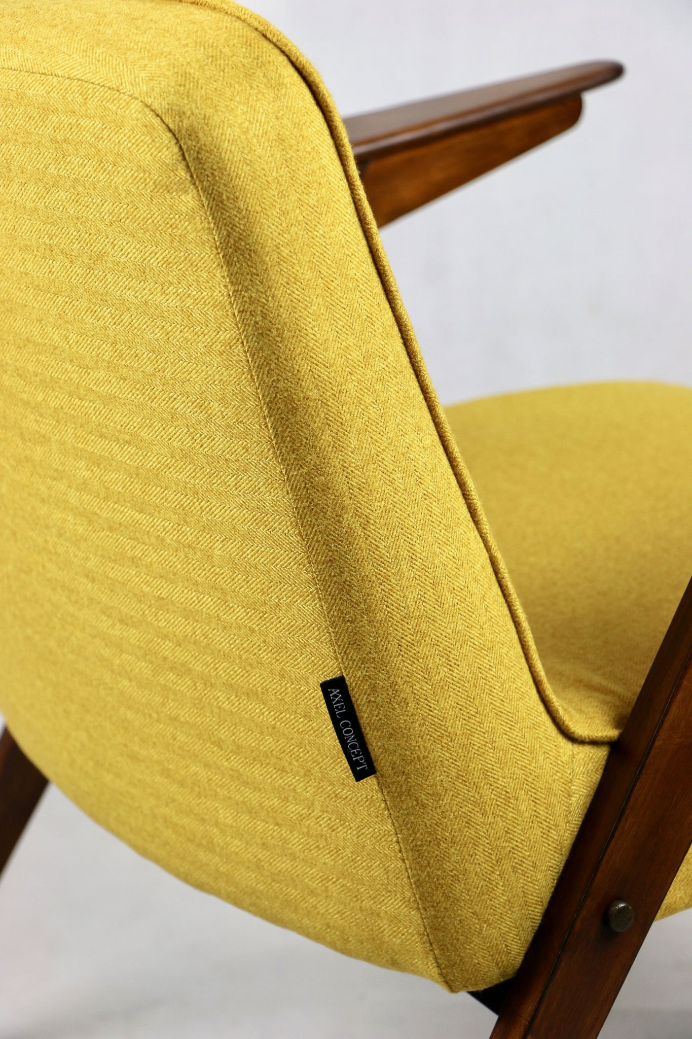 Yellow tweed bunny armchair