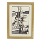 Lithograph print artist's proof signed Mr.Grimaud boat at dock