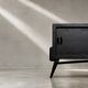 Mid-Century Modern Scandinavian Dark Oak Sideboard with Metal Handles