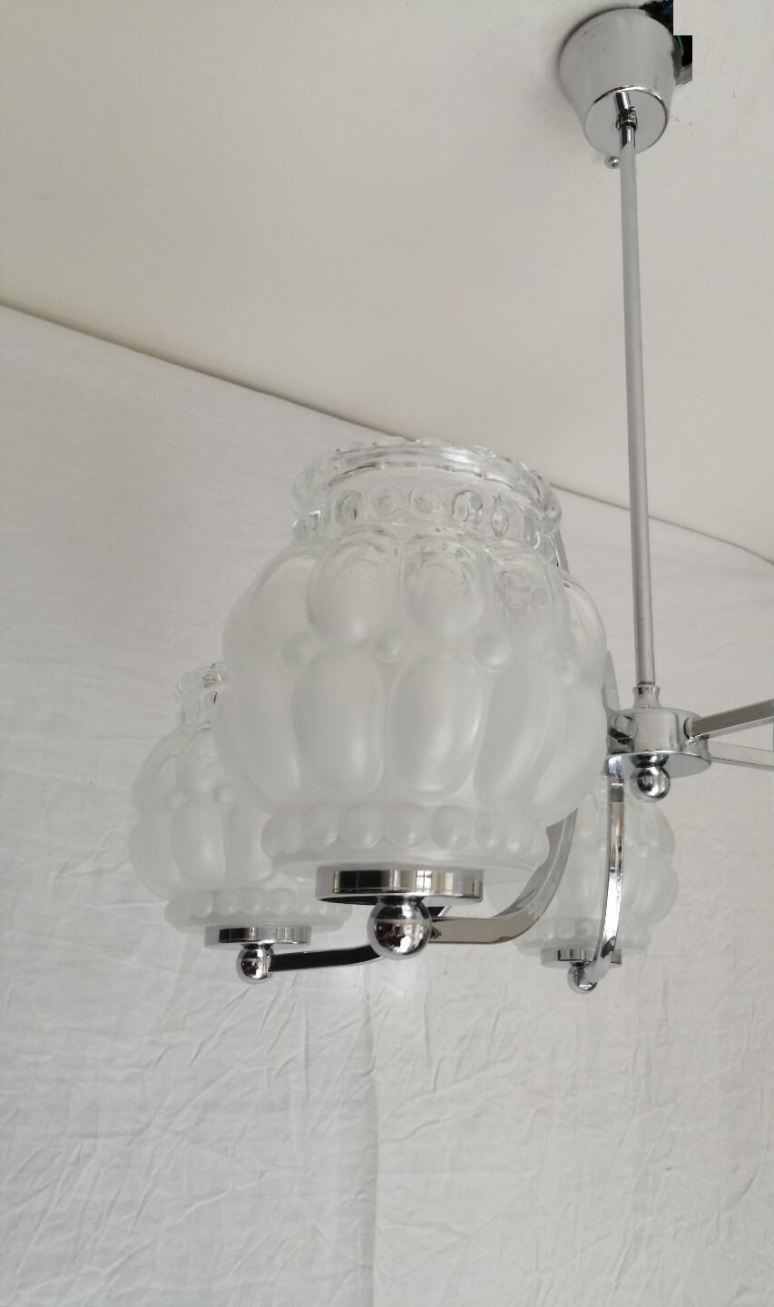 Art deco chandelier with 5 arms of light