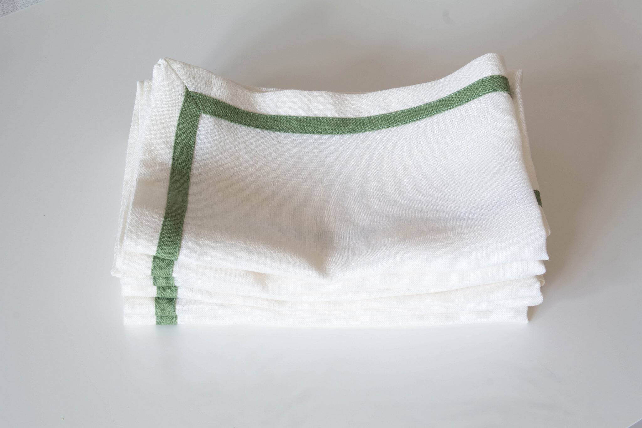 100% linen napkins with edging 20"x20" (50x50cm) - Set 6 Napkins