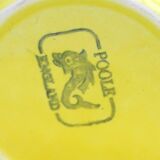 A pair of vintage bright yellow Poole Pottery - Two cups, saucers and ace