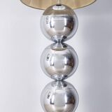 Vintage 1970s floor lamp with chromed metal spheres, Italian design