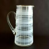 Crystal pitcher polished grid decoration and gold details