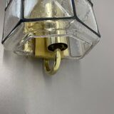 Wall light "Iron Rings" in brass and glass by Glashütte Limburg, Germany, 1970s