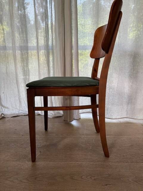 6 beech and teak chairs - Denmark 1940s