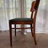 6 beech and teak chairs - Denmark 1940s
