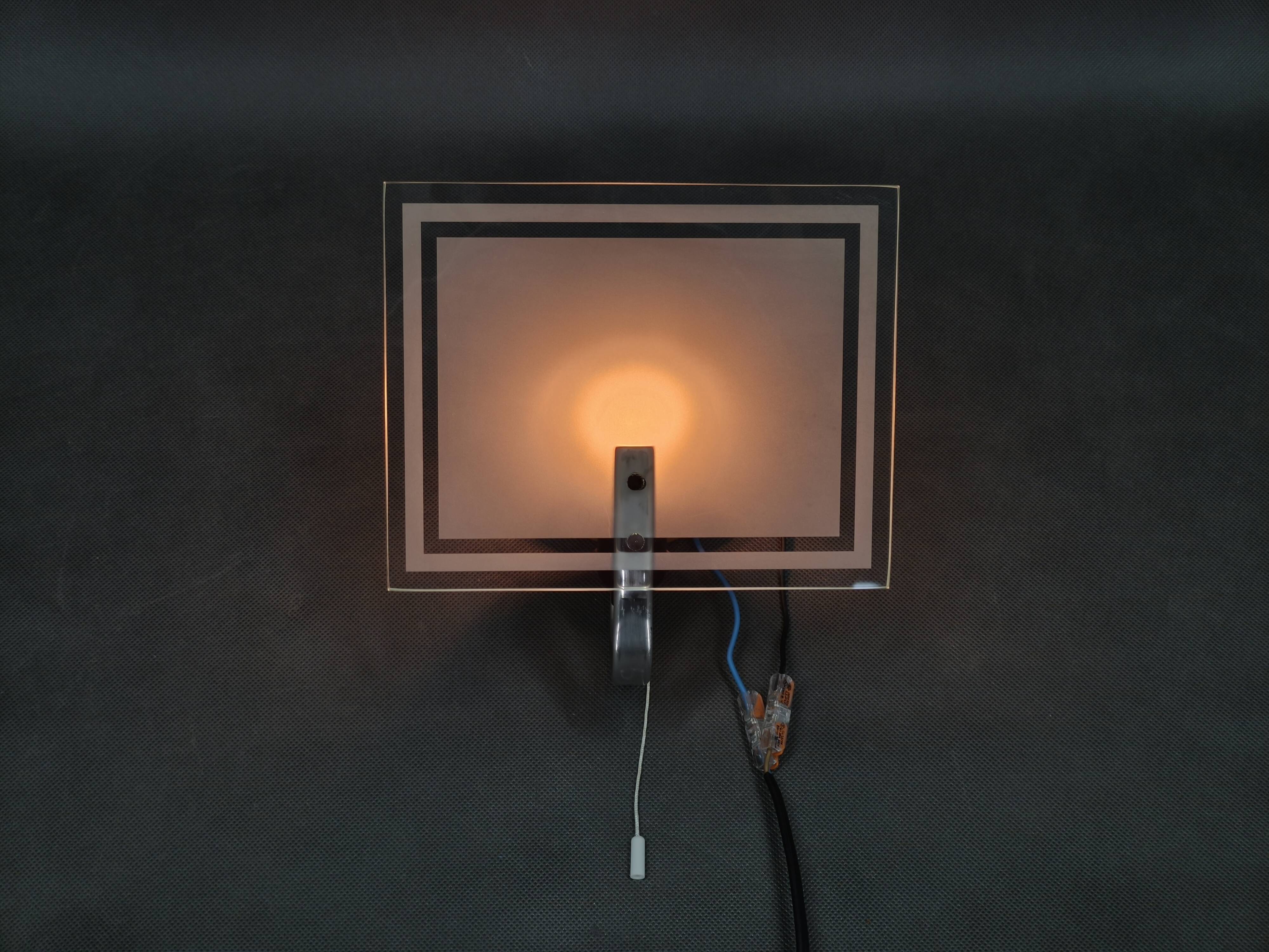 Pair of Art Deco Glass Wall Lights, Czechoslovakia, 1940s