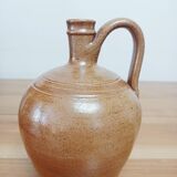 Brown glazed stoneware pitcher