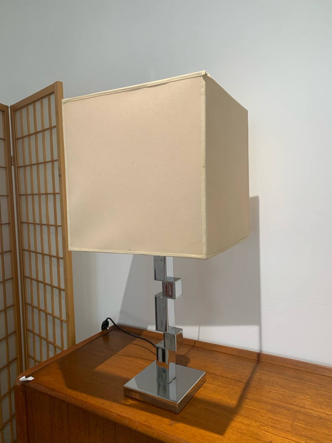 Vintage space age modernist chrome lamp circa 1970