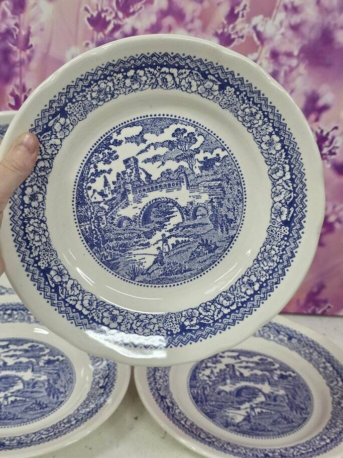 set of 4 flat plates ironstone
