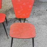 Set of 6 vintage "compass feet" chairs