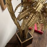Brass palm tree table lamp with 4 trunks