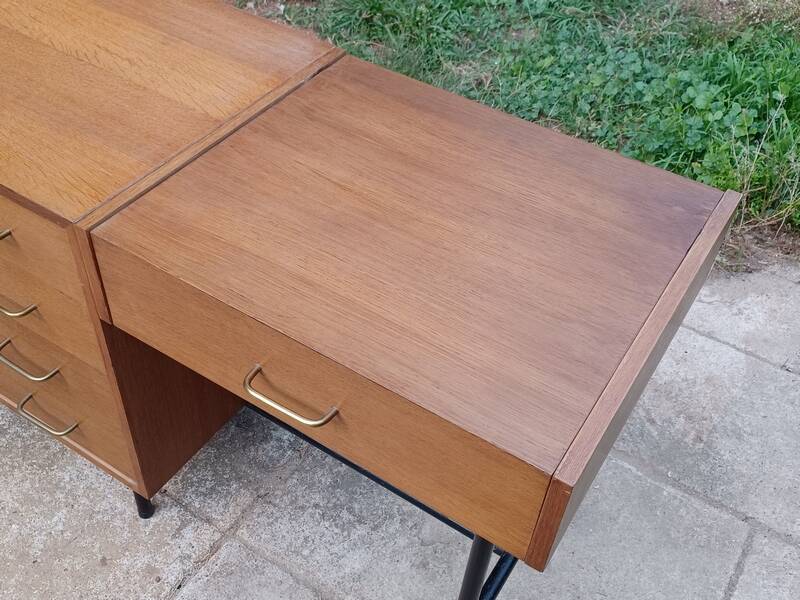 Vintage Scandinavian-style dressing table and chest of drawers by Claude Vassal, available at Magasins Pilotes.