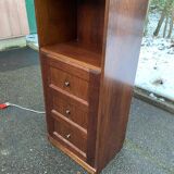 1970s wooden Scandinavian display cabinet with lighting