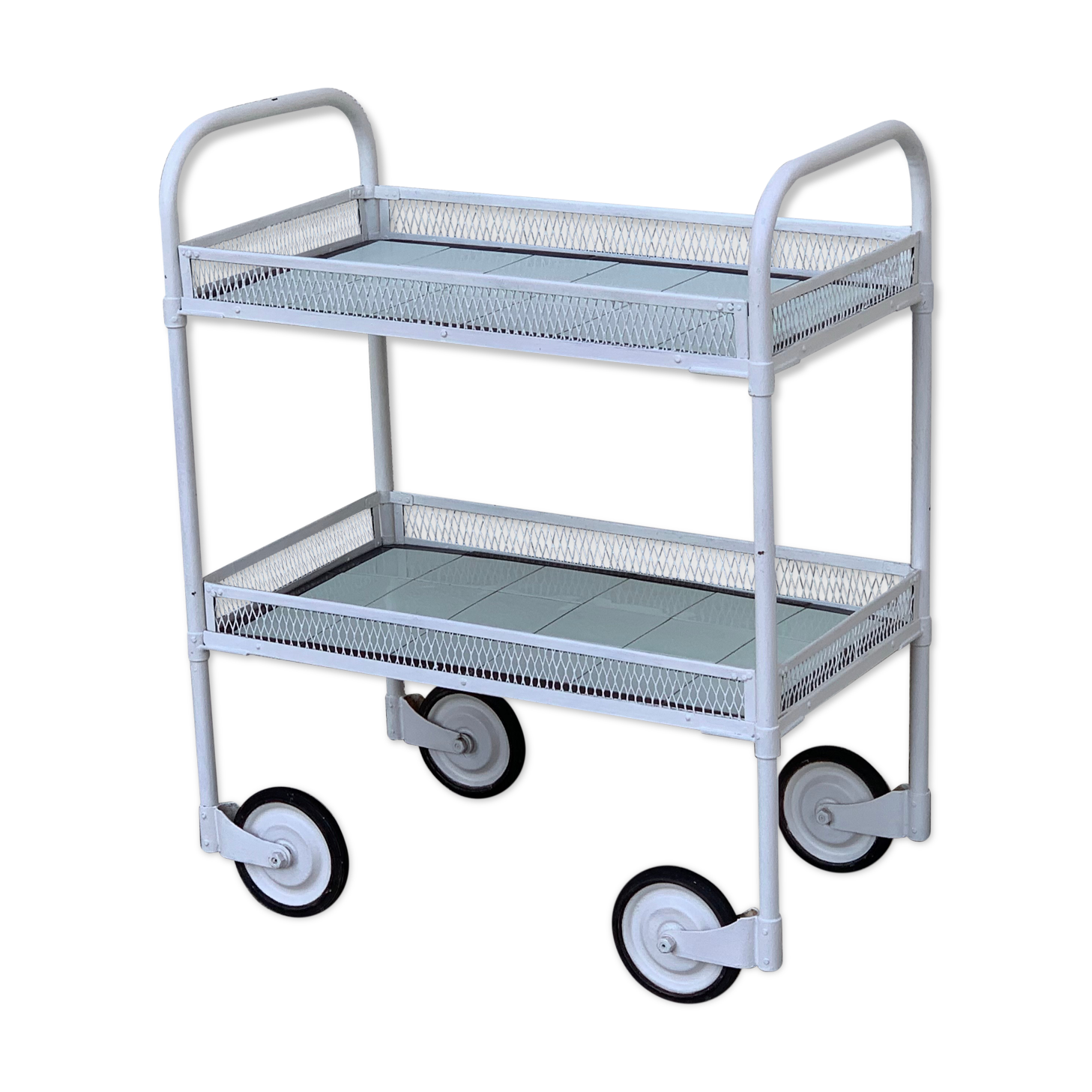 Vintage metal trolley from the 50s