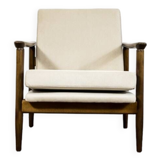 Fauteuil lounge vintage beige GFM-142 du milieu du siècle par Edmund Homa, 1960