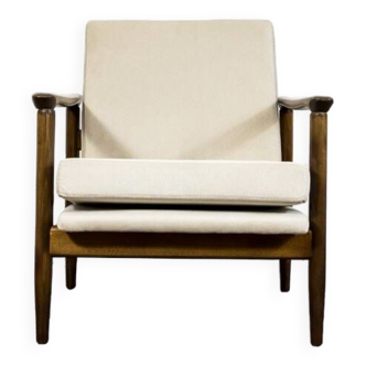 Mid-Century Vintage Beige Lounge Chair GFM-142 by Edmund Homa, 1960's