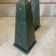 Pair of green marble obelisk bookends