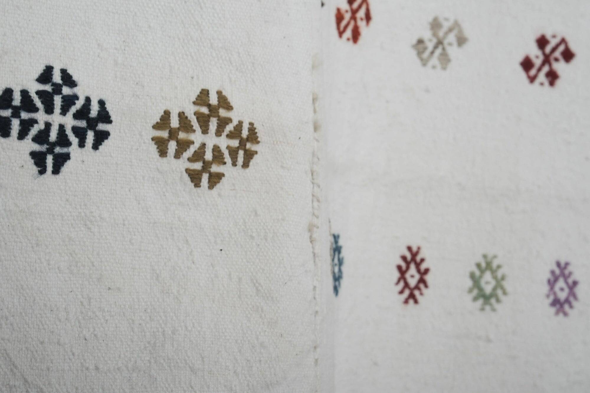 Textile brodé main vintage