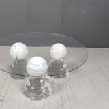 Marble sphere coffee table by Roche Bobois, 1980s