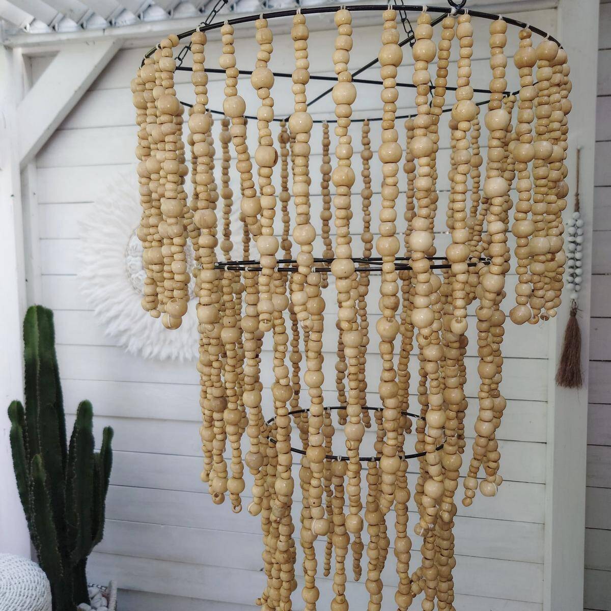 Chandelier - wooden bead pendant light