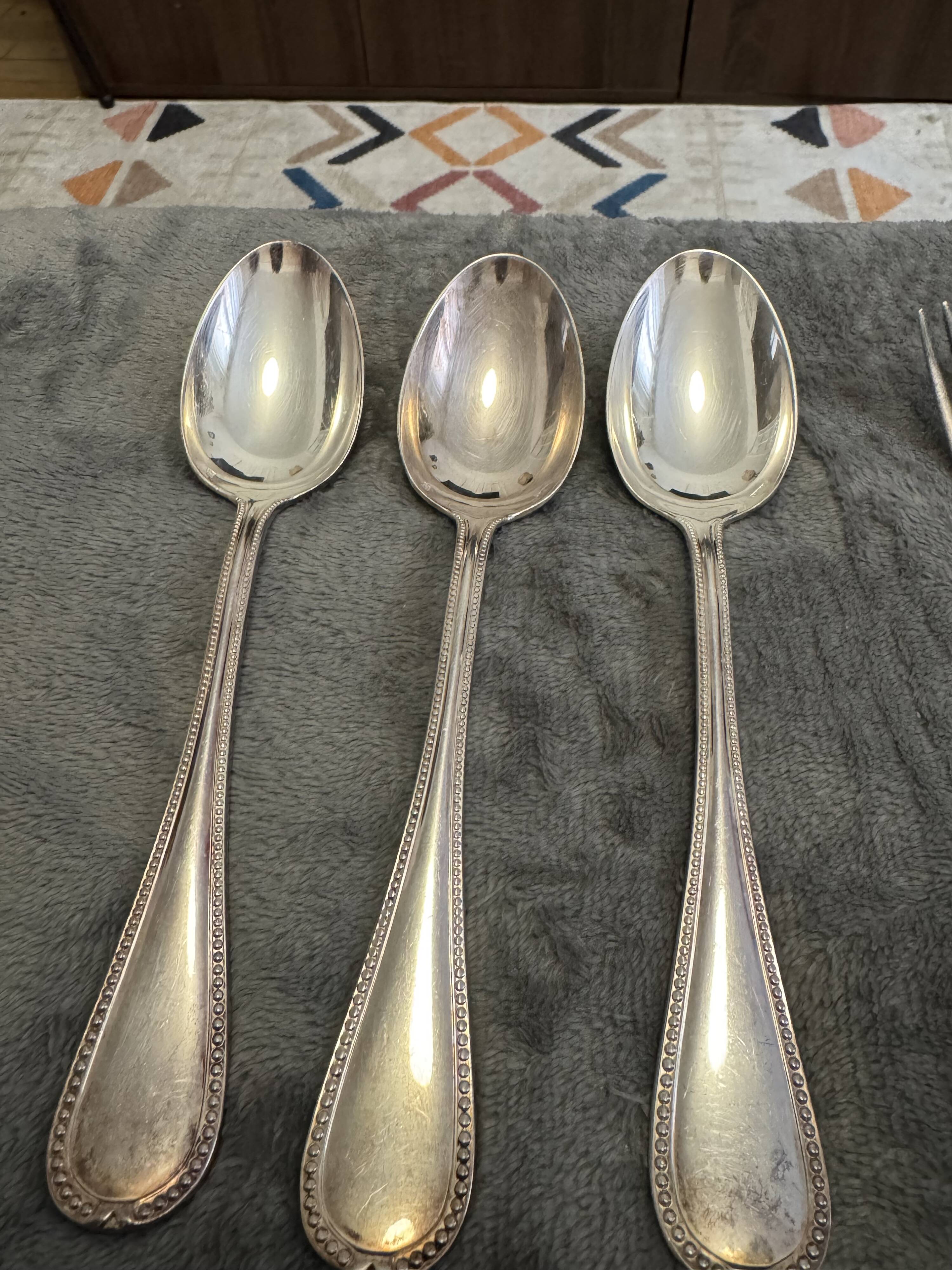14 place settings Ercuis silver-plated – model Pearls