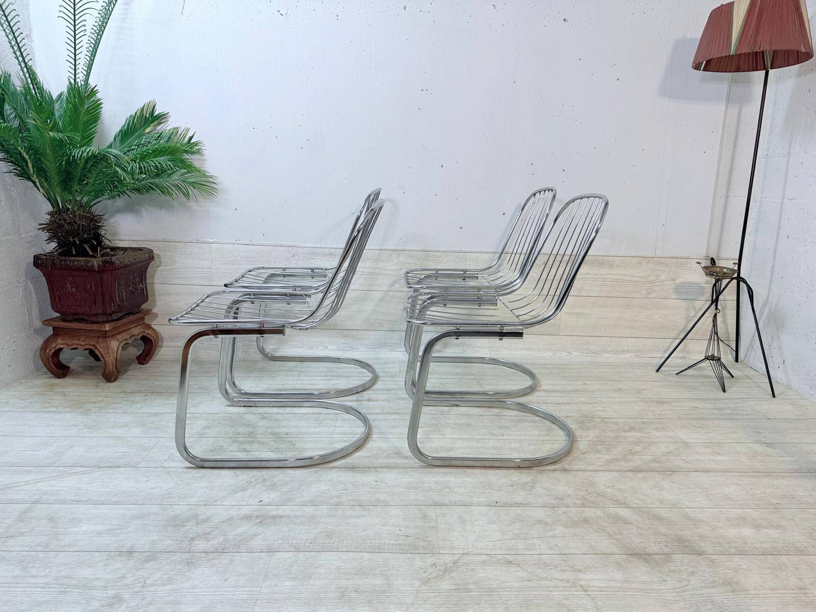 4 chrome chairs