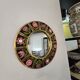 Mithé Espelt - glazed ceramic mirror. Floral decoration, 1960s.