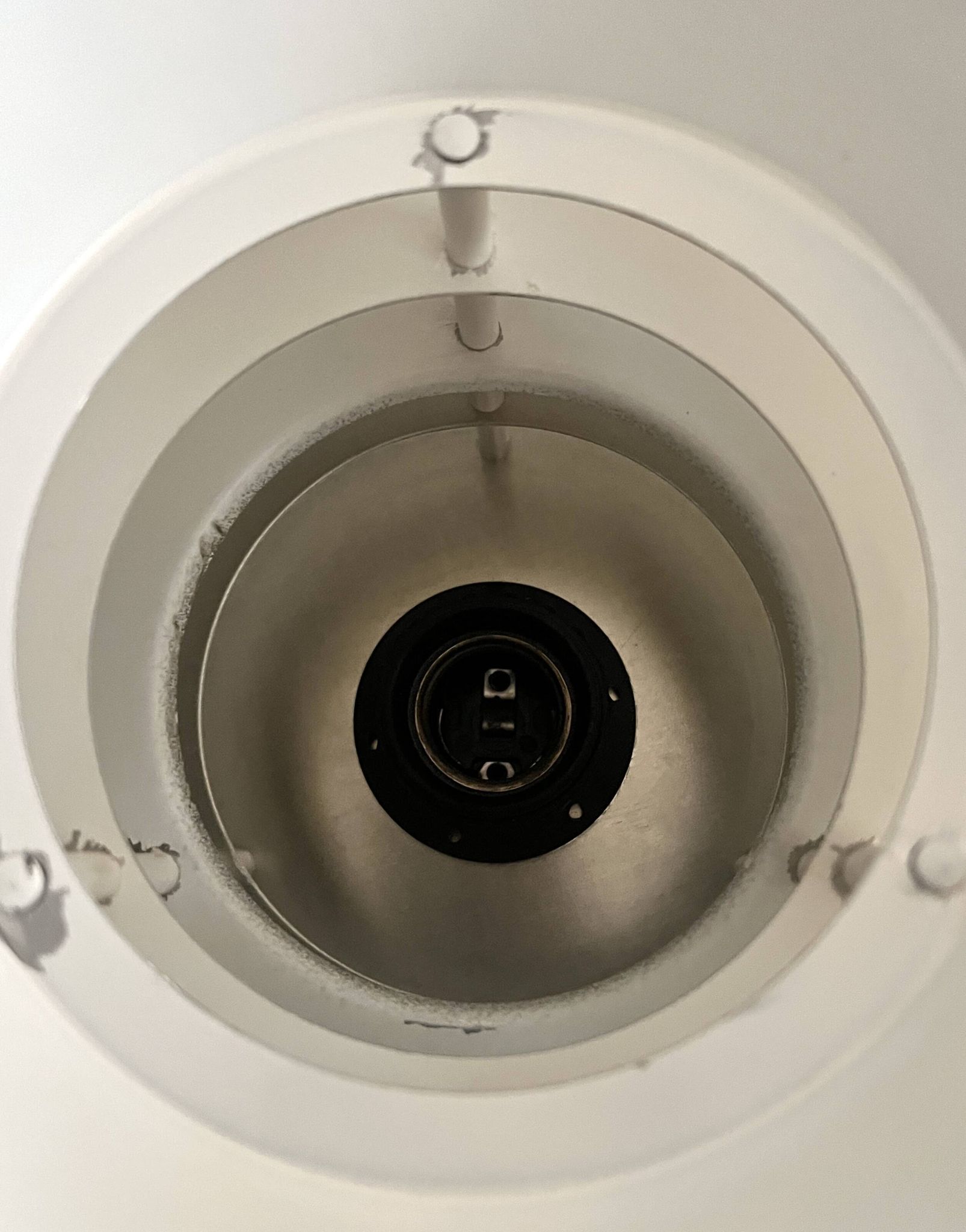 Brass & Lacquered White Aluminium Pendant Lamp by Carl Thore, design 1970