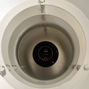 Brass & Lacquered White Aluminium Pendant Lamp by Carl Thore, design 1970