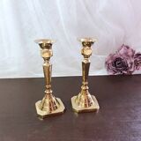 Pair of small brass candlesticks