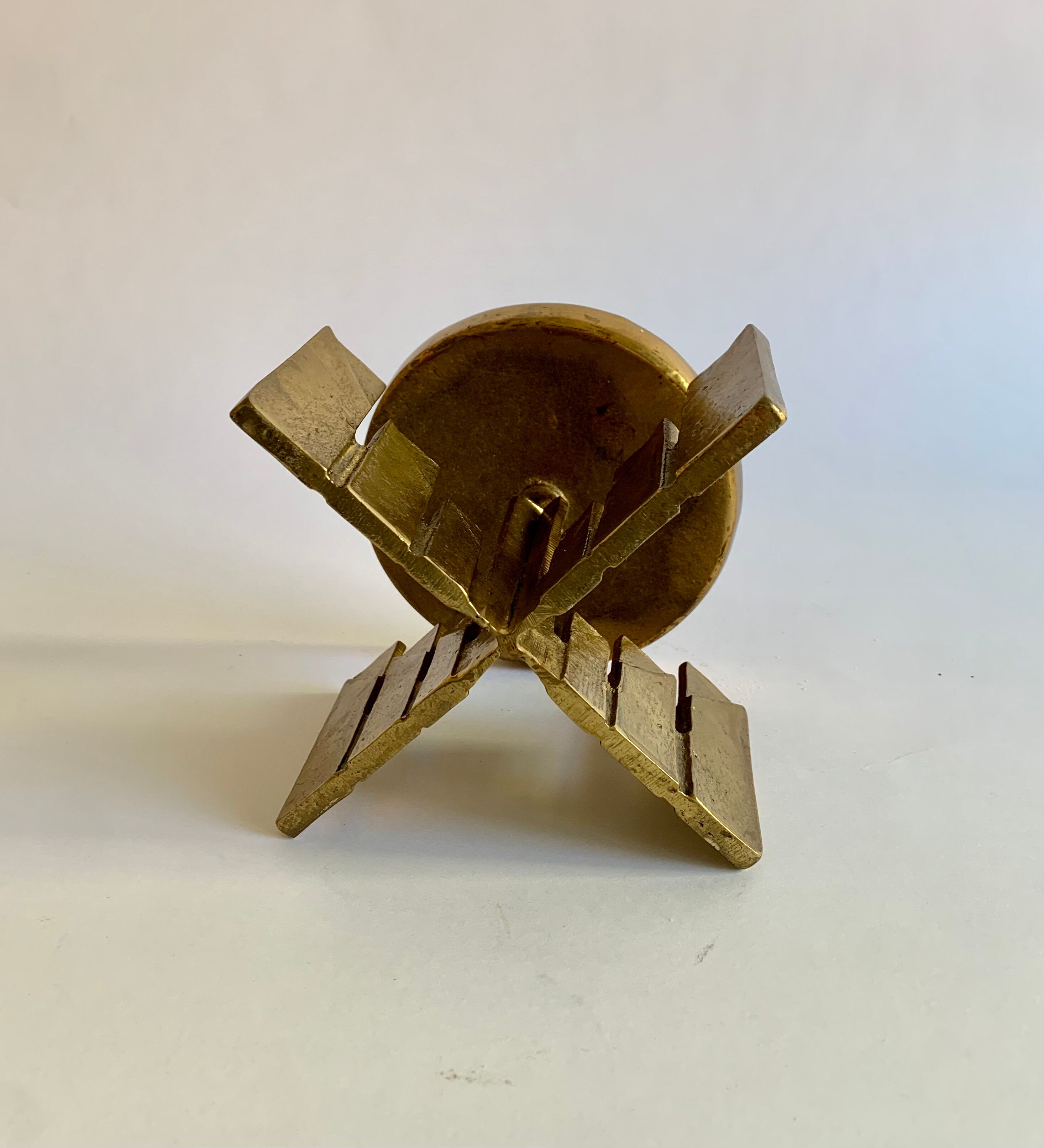 Brutalist bronze candleholder, 1970s