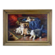 Oil painting on panels kitten playing by Leon Huber