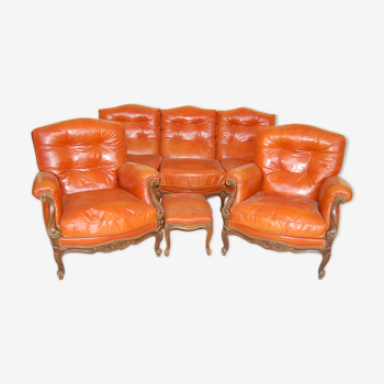 Leather Regency style lounge