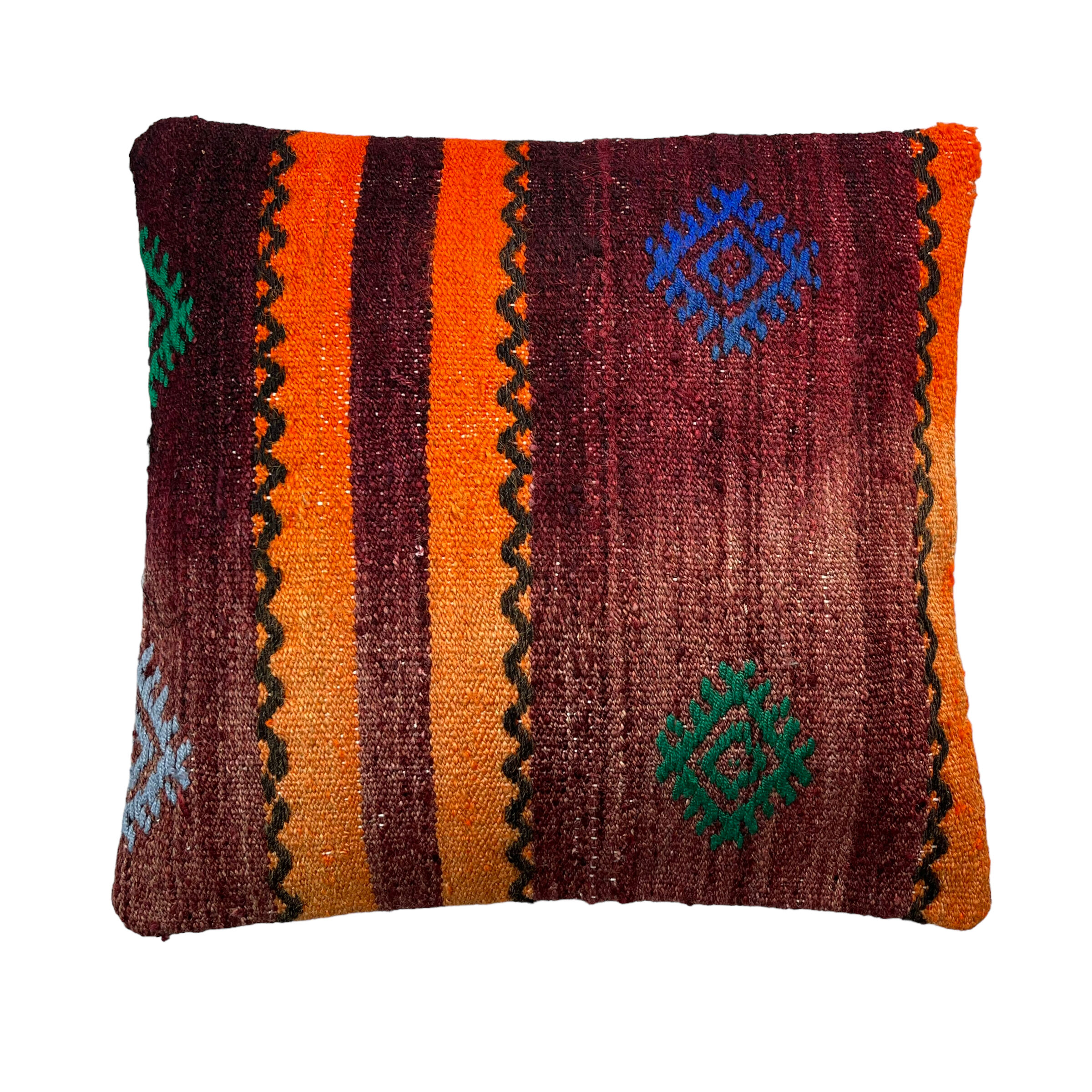 Vintage turkish kilim cushion cover , 40 x 40 cm