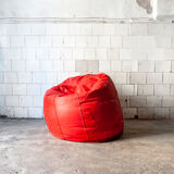 Large Leather Pouf Brazil 2000s